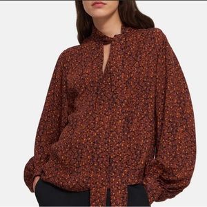 New condition Theory 100% silk neck tie blouse - size small